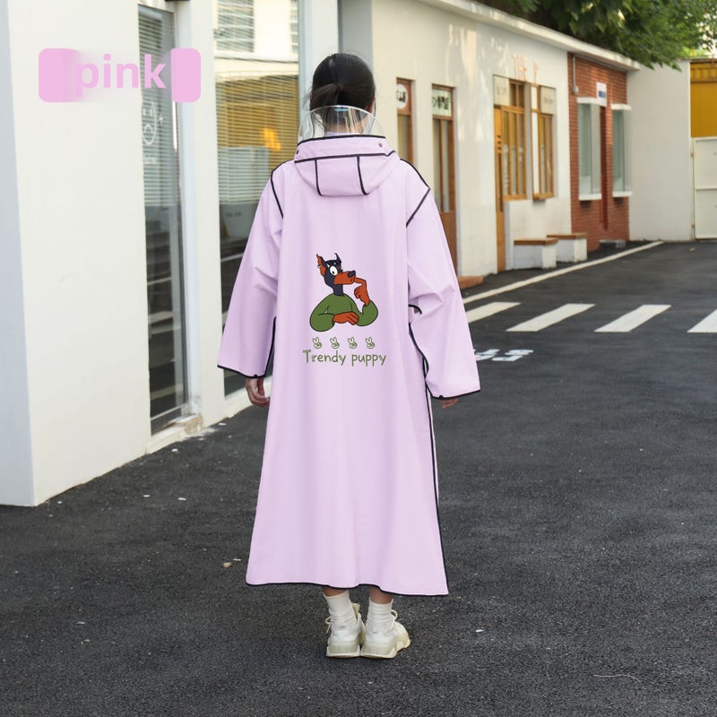 Generic EVA Full Body Raincoat Adult Thickened Extended Pink + thickened lengthened upgraded version (backpack position + sleeve + rain-proof double brim) multi-purpose 