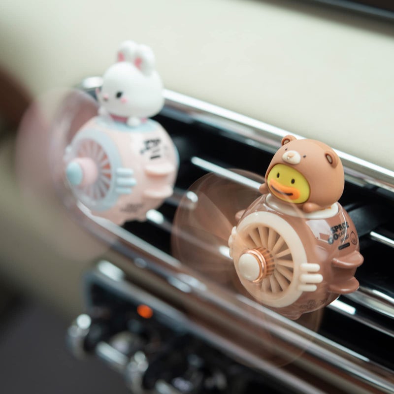 Yokosea Pilot Rabbit Cute Car Diffuser - Rotating Propeller Cartoon Automotive Air Outlet Fan Creative Car Perfume Decoration - Automotive Air Fresheners - Image 3