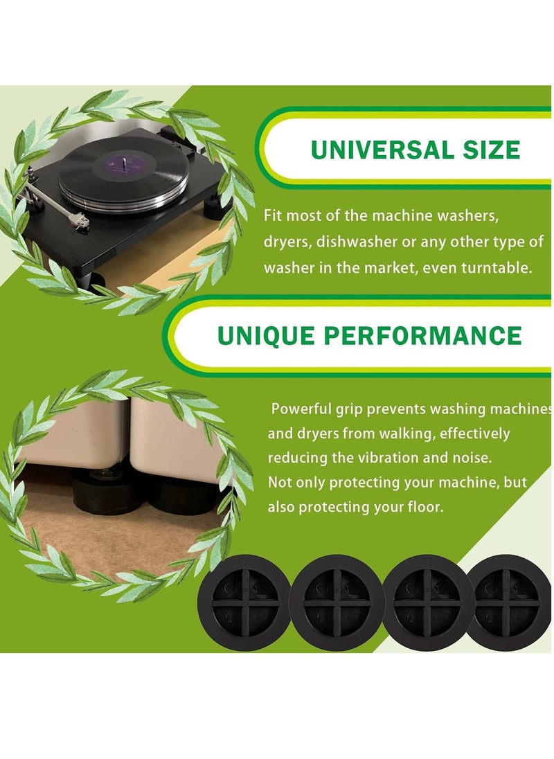 Generic Washing Machine Rubber Feet Pads, Anti-Vibration & Anti-Walk Rubber Dampers, Textured Grip Prevents Walking & Skidding, Best for Laundry Washer & Dryer Noise Reduction, 4 Count  - Image 4