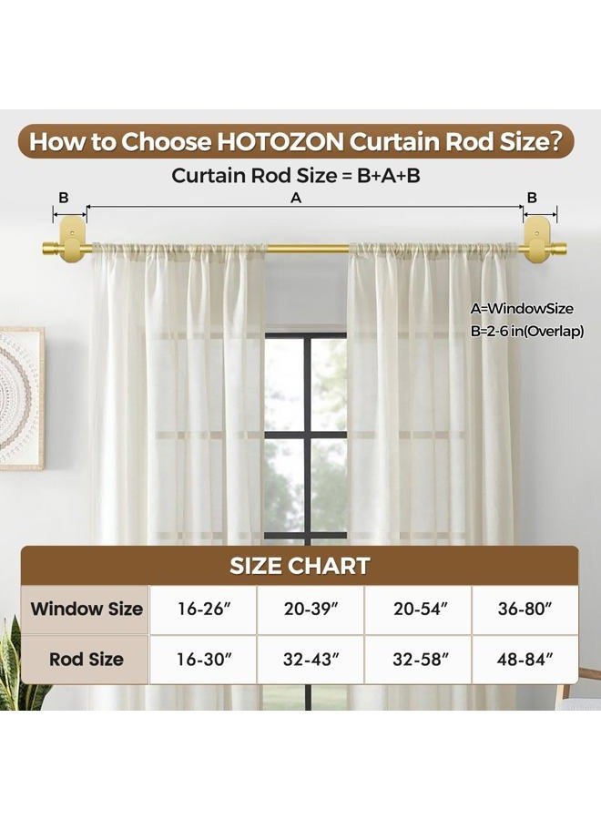 HOTOZON Curtain Rods No Drilling 32 to 43 Inch, HOTOZON 5/8 Inches No Drill Curtain Rods for Windows 20 to 39 Inches(1.7-3.2 ft), Renter Friendly Adjustable Small Drapery Rod for Lightweight Curtains, Gold - Image 5