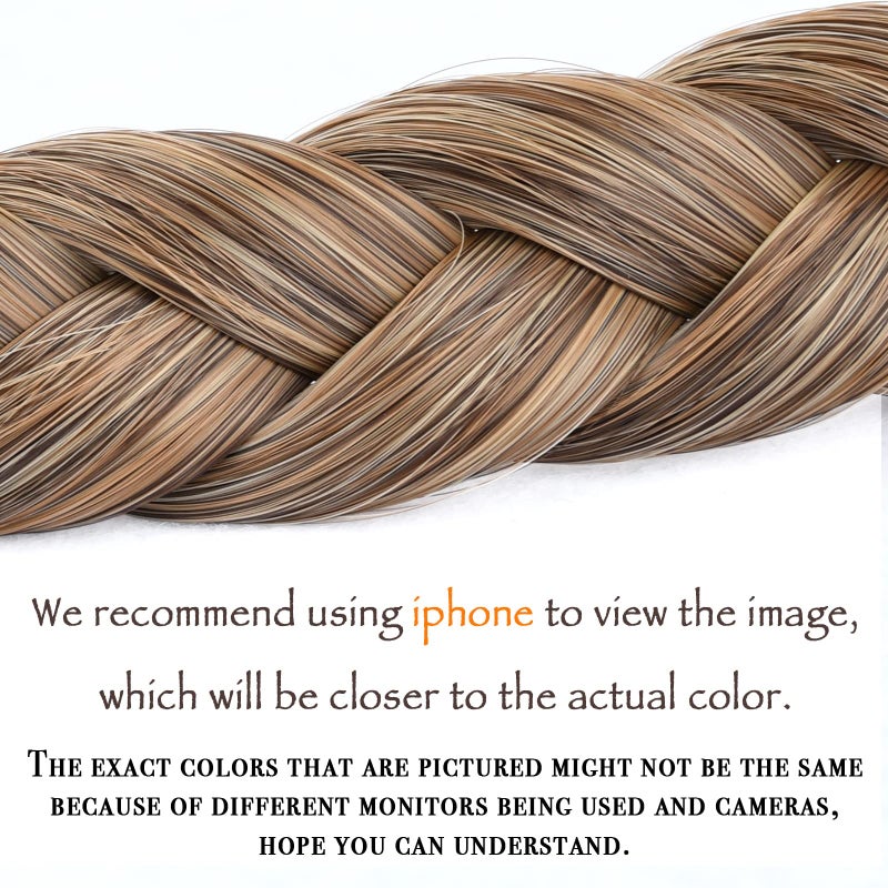 DIGUAN Synthetic Hair Braided Headband Classic Chunky Wide Plaited Braids Elastic Stretch Hairpiece Women Girl Beauty accessory, 55g aHairBeauty (#Dark Blonde) - Image 2