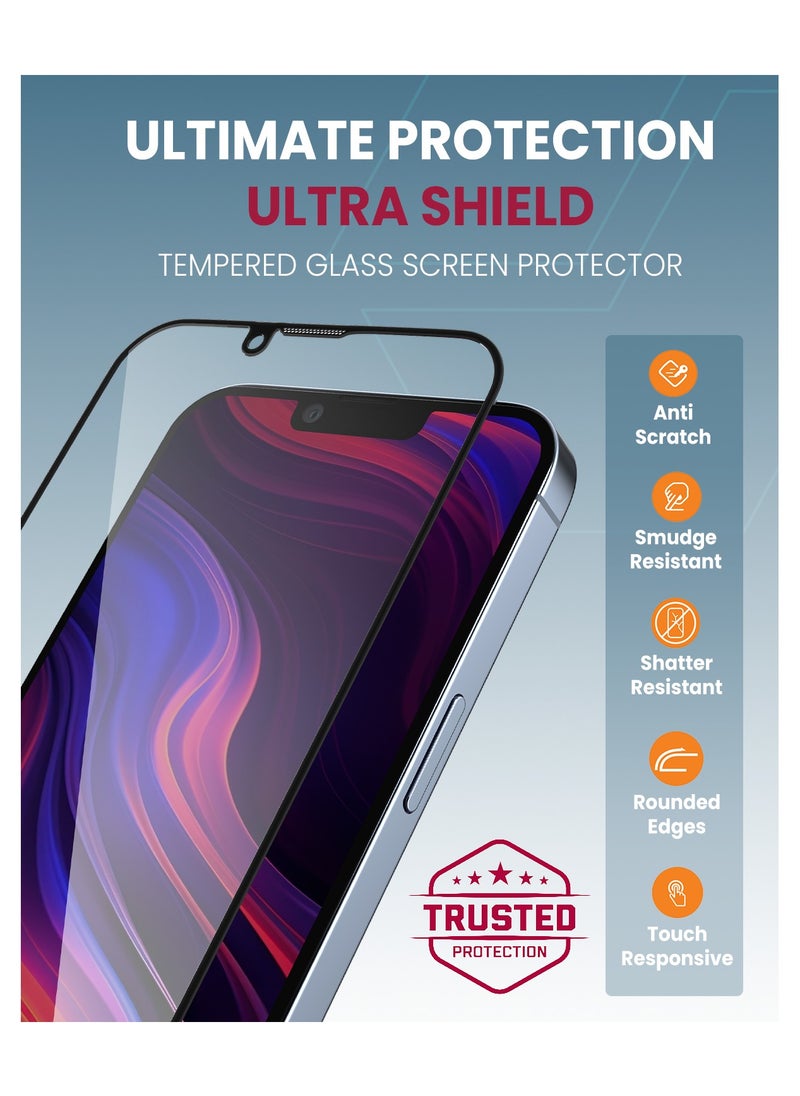 Moxedo Moxedo Ultra Shield Tempered Glass Screen Protector HD Clear 9H Hardness Full Coverage with Auto-Align Easy Applicator for iPhone 13 Pro Max  - Image 4