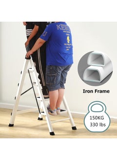 SUNRISE Folding 5 Step Ladder, Step Stool, Portable, Lightweight, Anti Slip Pedal, Handrail For Home Kitchen Office  - Image 5