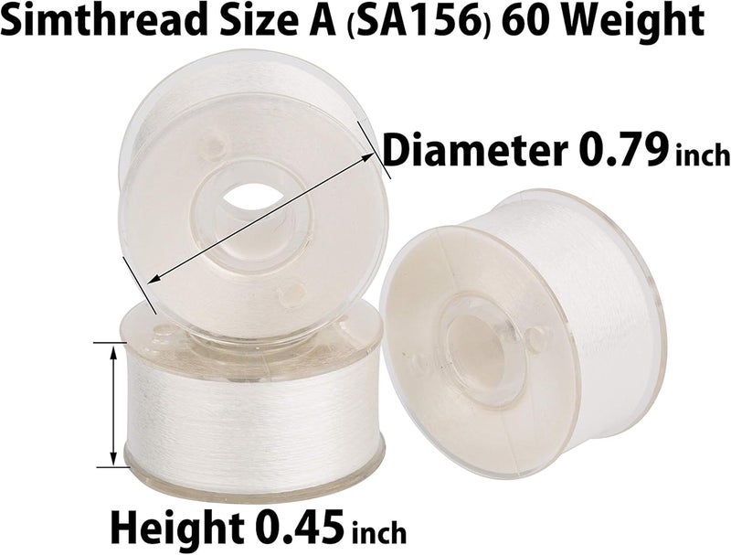 simthread 25pcs White Prewound Bobbin Thread Size A (SA156) 60WT for Brother Innovis, Babylock, Bernette, Bernina and Janome Embroidery Thread Sewing Thread Machine with Clear Storage Plastic Case DIY - Image 3