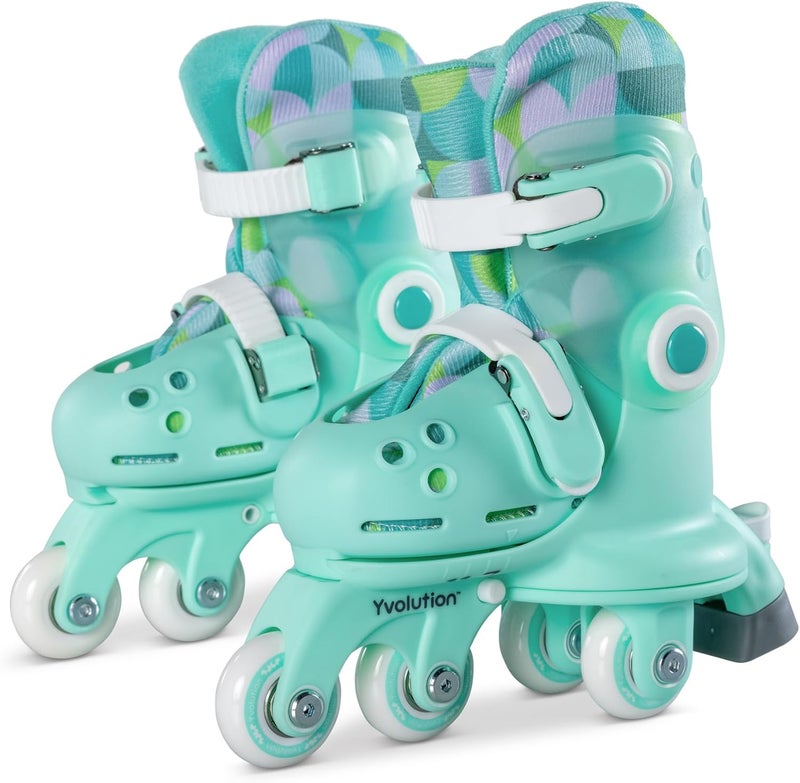 Yvolution Twista 2-in-1 Adjustable In-Line Skates (Teal, S) - Image 1