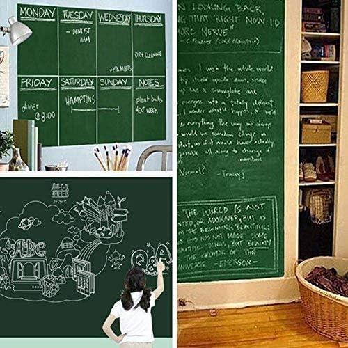 YAJNAS Vinyl Green Chalkboard Wall Sticker 2 X 2 Feet | Removable Chalkboard with 5 Chalks, Self-Adhesive Waterproof Blackboard for Home, School, Office, Kitchen, Kids Room, Writable & Reusable - Image 5