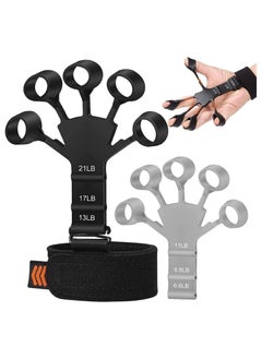 ELTRAZONE Finger Strengthener, Grip Strength Trainer, 6 Resistant Level Finger Exerciser, Hand Exercisers for Strength, Hand Grip Strengthener for Patients Strength Training  - Image 1