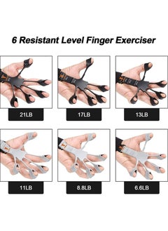 ELTRAZONE Finger Strengthener, Grip Strength Trainer, 6 Resistant Level Finger Exerciser, Hand Exercisers for Strength, Hand Grip Strengthener for Patients Strength Training  - Image 5