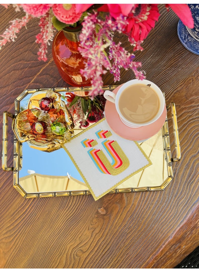 Ge Living Rainbow U Letter Cocktail Napkin (1 Piece)  - Image 1