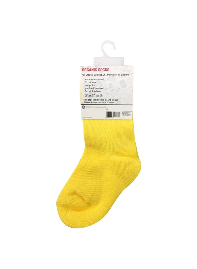 Looney Tunes - Tweety Bamboo Cotton Sock - Solid (Pack Of 2) - White & Yellow 2-4Y - Image 1