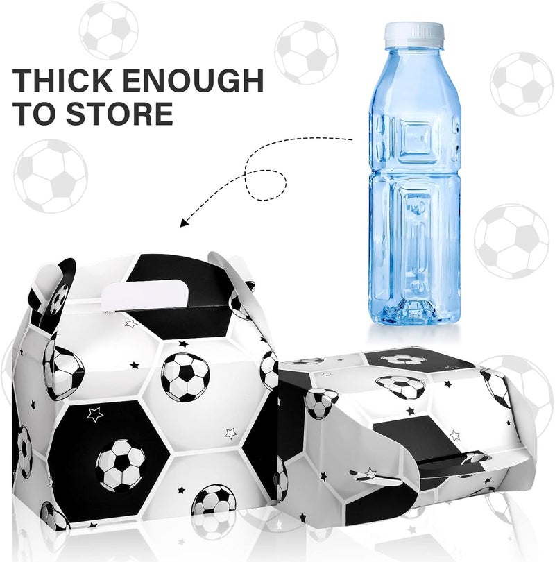 كلاراكو صندوق حلوى كرة القدم مكون من 12 قطعة، صندوق هدايا حلوى، مقاس 6 × 6 × 3.5 بوصة، هدايا حفلات عيد ميلاد كرة القدم، صندوق حلوى، هدايا حفلات، أكياس ورقية لحلوى كرة القدم، ديكورات حفلات كرة القدم، مجموعة هدايا الحفلات (تصميم لطيف) - Image 3