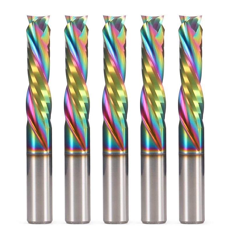 HOZLY Spiral Router Bits Up Down Compression Bit with DLC Coating 14 inch Cutting Diameter 1 Cutting Length14 inch Shank Solid Carbide CNC End Mill for Wood Carving Engraving Grinding Grooving - Image 2