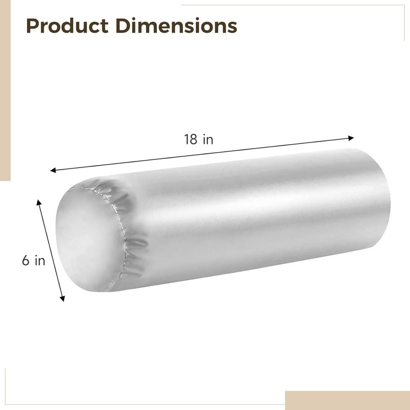 Four Neck Roll Pillowcase Pcs, Silky Soft, with Hidden Zipper, Luxury Satin Round Bolster Pillow Covers, Washable Cylinder Pillow Cases for Travel, Home, and Office Cervical Support - Image 2