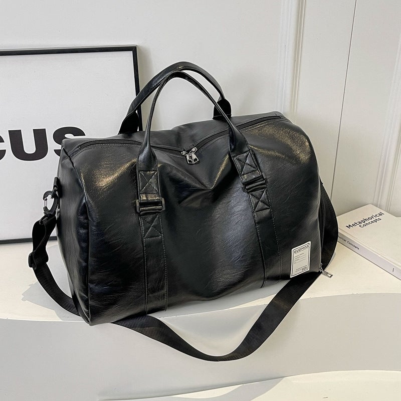 PU Leather Travel Tote Bag Large Capacity Carry On for Gym and Travel - Image 1