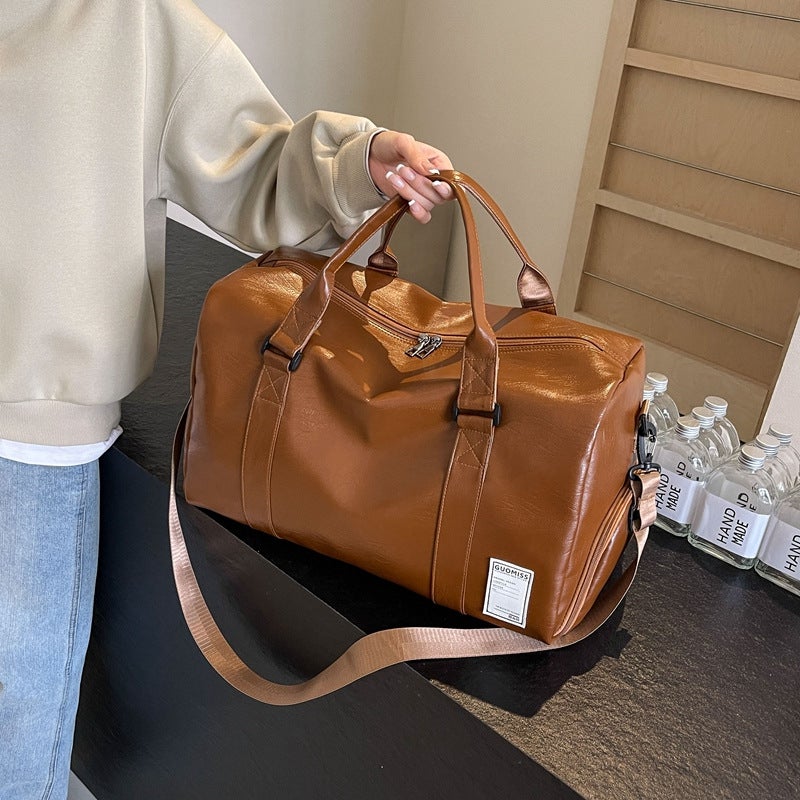 PU Leather Travel Tote Bag Large Capacity Carry On for Gym and Travel - Image 3