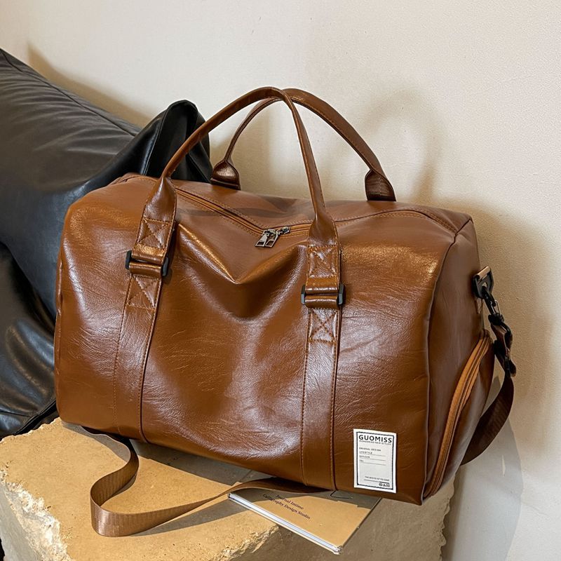 PU Leather Travel Tote Bag Large Capacity Carry On for Gym and Travel - Image 2