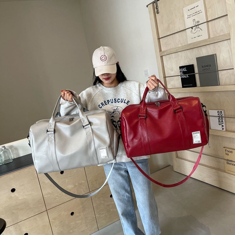 PU Leather Travel Tote Bag Large Capacity Carry On for Gym and Travel - Image 4