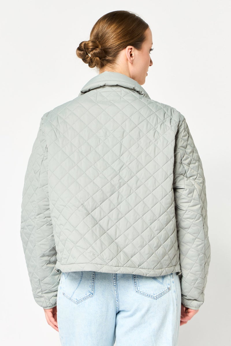 Andrew Marc Women Quilted Puffer Jacket, Grey - Image 4