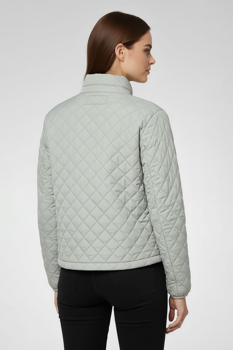 Andrew Marc Women Quilted Puffer Jacket, Grey - Image 4