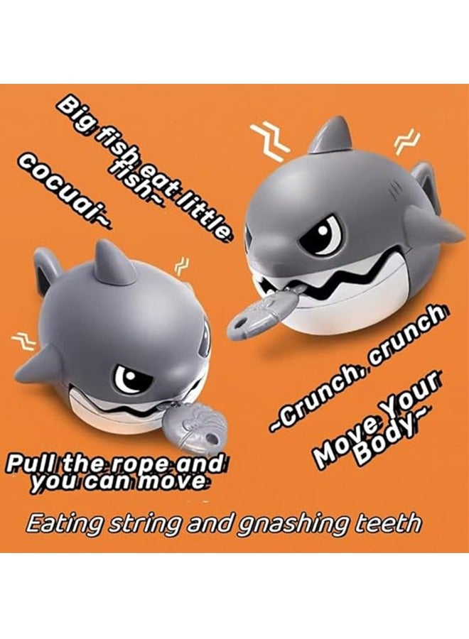 2 قطع القرش الرياح متابعة لعبة سلاسل المفاتيح، سحب سلسلة القرش لعبة المفاتيح، رمادي - Image 2
