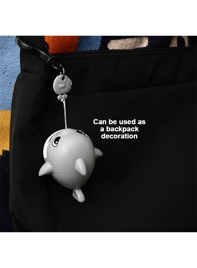 2 قطع القرش الرياح متابعة لعبة سلاسل المفاتيح، سحب سلسلة القرش لعبة المفاتيح، رمادي - Image 4