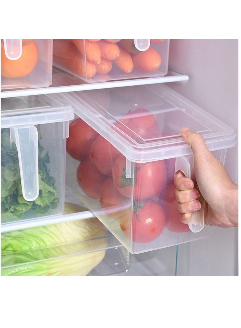 HOMESTAR 4-Piece Fridge Plastic Food Storage Containers With Lids Clear 31x15x16cm  - Image 1