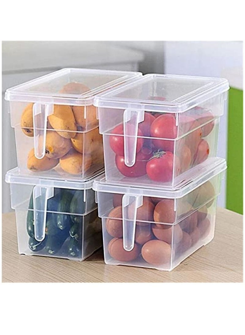 HOMESTAR 4-Piece Fridge Plastic Food Storage Containers With Lids Clear 31x15x16cm  - Image 3