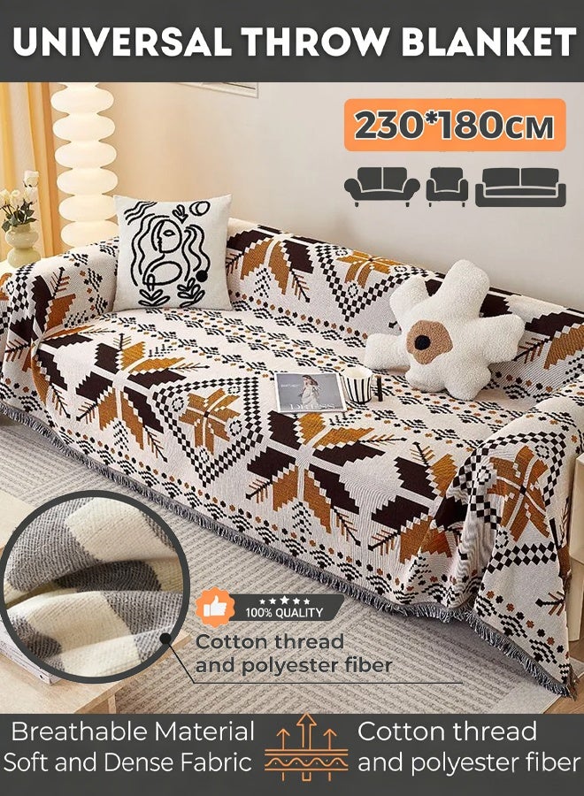 Optico Couch Cover Blanket, Boho Sofa Cover Sofa Couch Slipcover Couch Protector Sofa Throws Cover Blanket Machine Washable for Living Room Home Decor  (Maple Leaf, 180 x 230CM) - Image 1