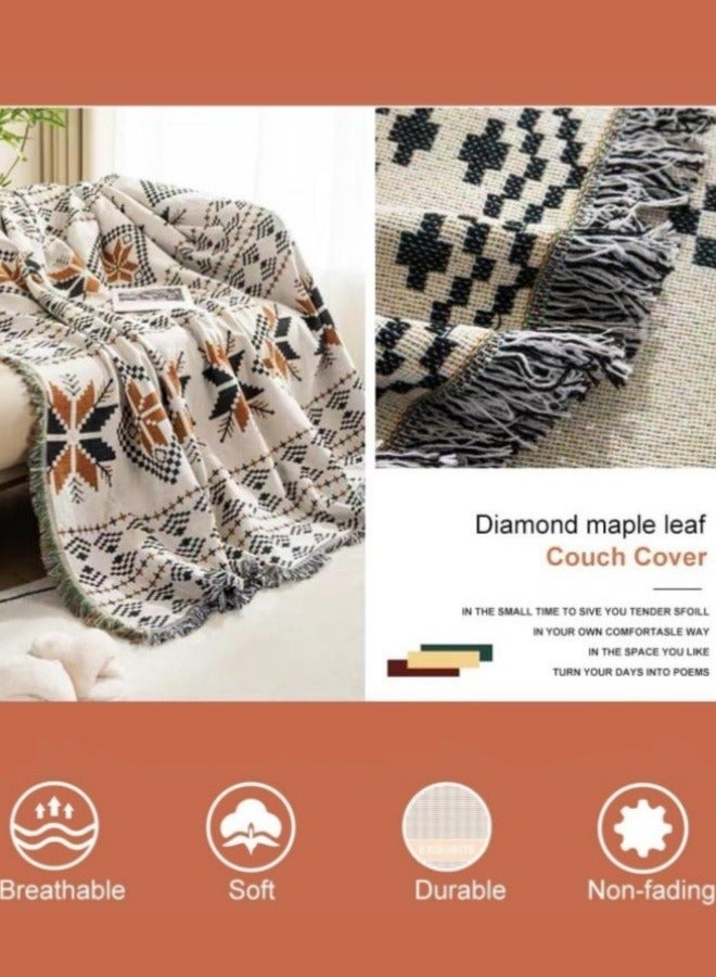 Optico Couch Cover Blanket, Boho Sofa Cover Sofa Couch Slipcover Couch Protector Sofa Throws Cover Blanket Machine Washable for Living Room Home Decor  (Maple Leaf, 180 x 230CM) - Image 2