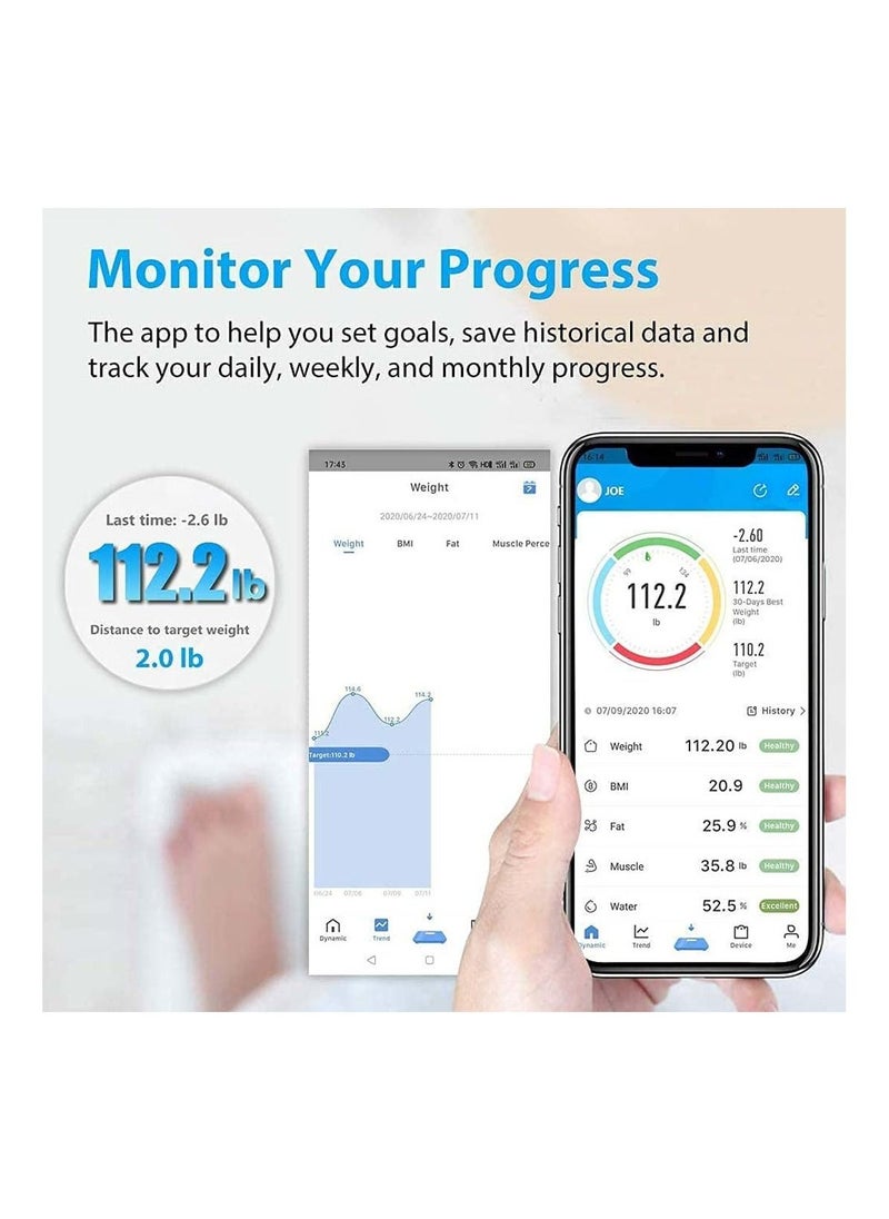 Hewado - Smart Scale for Body Weight Track Your Health and Fitness Progress with Accurate Digital Weighing with Measurement tape - Image 1