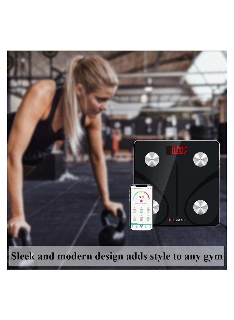 Hewado - Smart Scale for Body Weight Track Your Health and Fitness Progress with Accurate Digital Weighing with Measurement tape - Image 1