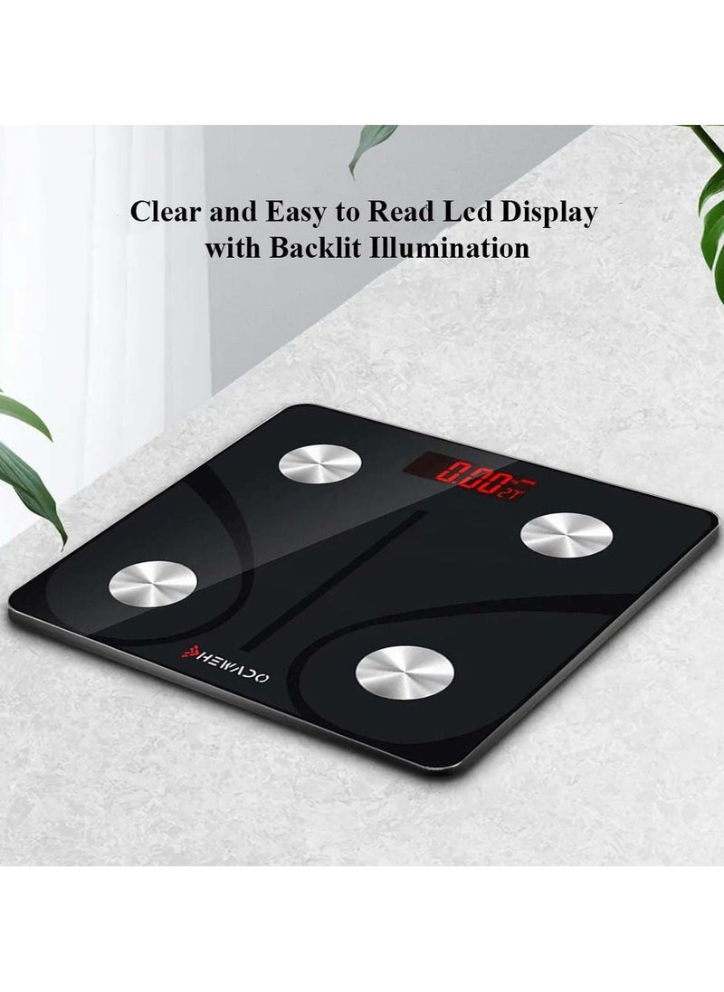 Hewado - Smart Scale for Body Weight Track Your Health and Fitness Progress with Accurate Digital Weighing with Measurement tape - Image 1