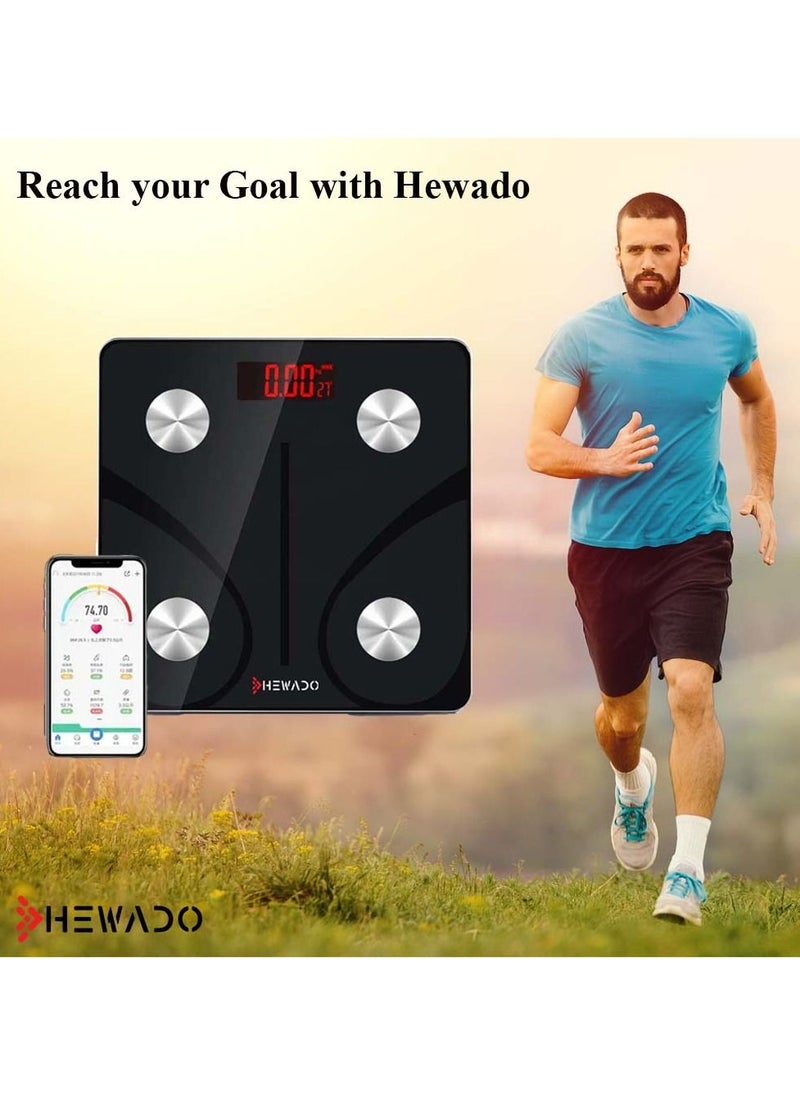 Hewado - Smart Scale for Body Weight Track Your Health and Fitness Progress with Accurate Digital Weighing with Measurement tape - Image 1
