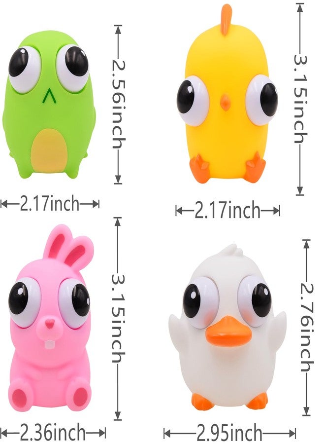 Howzcci 4 Pack Easter Squeeze Out Eyes Toys, Bunny Chick Duck Frog Squeeze Toys for Kids Girls Boys Easter Basket Stuffers Party Favors Gifts - Image 3