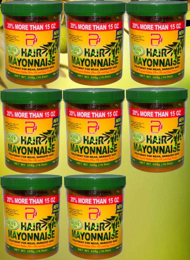 بيرون 8 قطع مايونيز للشعر علاج للشعر الضعيف والتالف بزيت الزيتون 500 جرام - Image 1