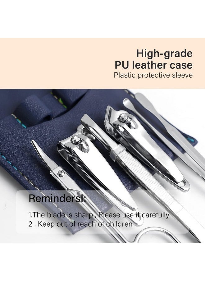 Onnea fashion - Manicure Set, Nail Care 7Pcs Professional Mens Grooming Travel Kit,Pedicure Tools Clipper Set Nail Tech Supplies Classic Unisex Pu Leather Case For Thick Nails Men Women Gift - Image 1