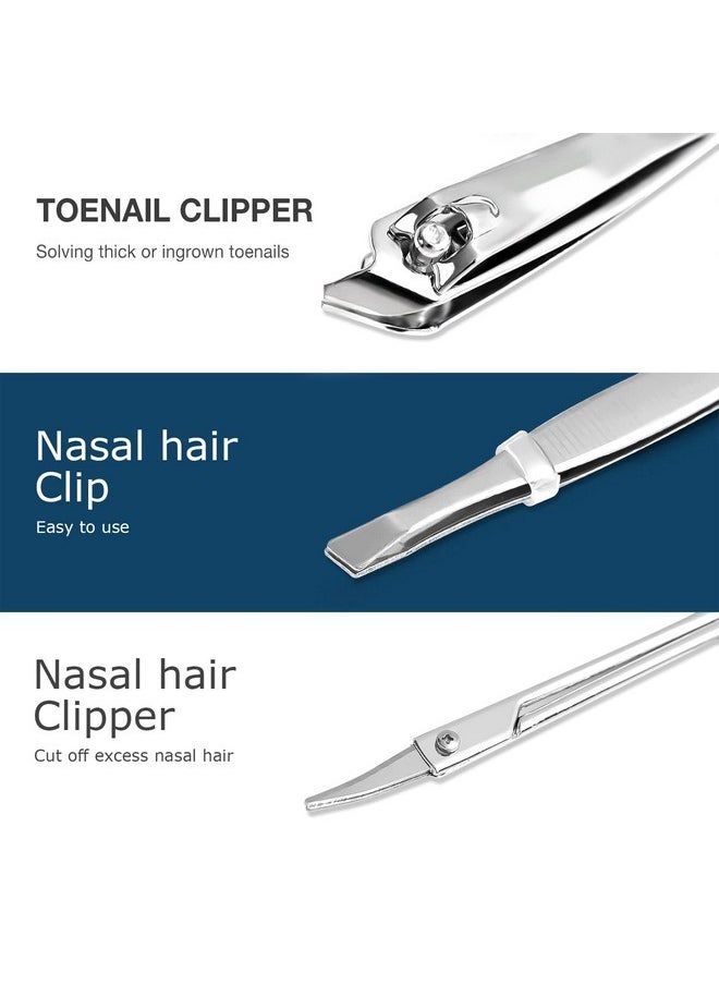 Onnea fashion - Manicure Set, Nail Care 7Pcs Professional Mens Grooming Travel Kit,Pedicure Tools Clipper Set Nail Tech Supplies Classic Unisex Pu Leather Case For Thick Nails Men Women Gift - Image 1