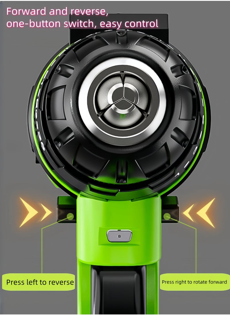 nihao - 80N Pure Copper Motor Power Drill, IPX5 Dustproof and Waterproof Electric Drill Set with LED, 2 *21V Lithium Battery Fast Charging, 25 Gears of Torque, High and Low 2 Speeds, 3 Mode Switch Freely - Image 1