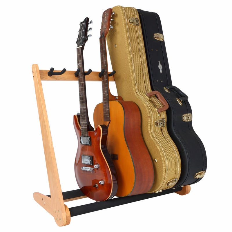 Nefelibata Multi-Purpose Guitar Stand 5 Stands Wooden Guitar Stand Floor Stand for Guitars and Cases, Electric Guitars, Acoustic Guitars, Bass Guitars, Cellos - German Ash-Log - Image 2