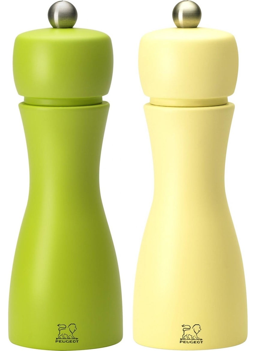 PEUGEOT Tahiti Salt and Pepper Mill Set 15 Cm Green Yellow 