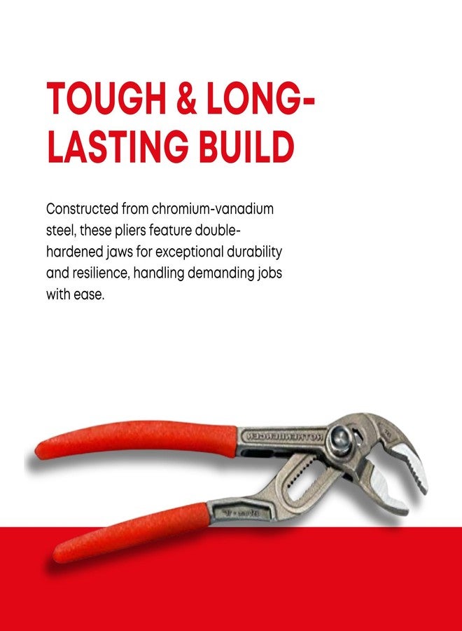 Rothenberger Rogrip Water Pump Pliers, 7" F - Safety Lock, Ergonomic Grip - Double Hardened Jaws, Wide Handle - Durable and Precise - 10213 - Image 4