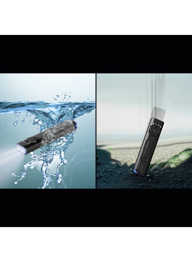 IMALENT Ultra-Slim EDC Flashlight GR35, Rechargeable Torch, 2800 Lumens, 4 in 1: Light with Green Beams, UV LED, White Light and Red-blue Flashing Flashlight, Anti-Slip Grip, Super-Thin Build Flat for Outdoors, Emergency - Image 3