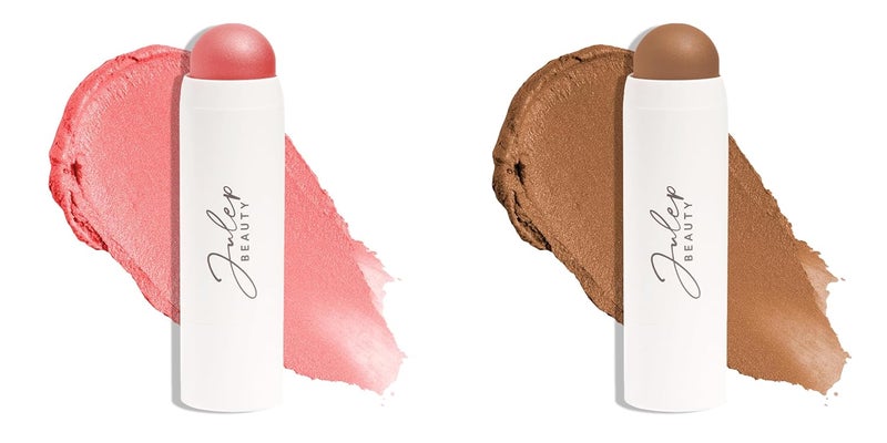 Julep Skip the Brush MultiPurpose Color Stick for Eyes Cheeks and Lip Duo Neutral Bronze and Golden Guava  Blendable Buildable Color
