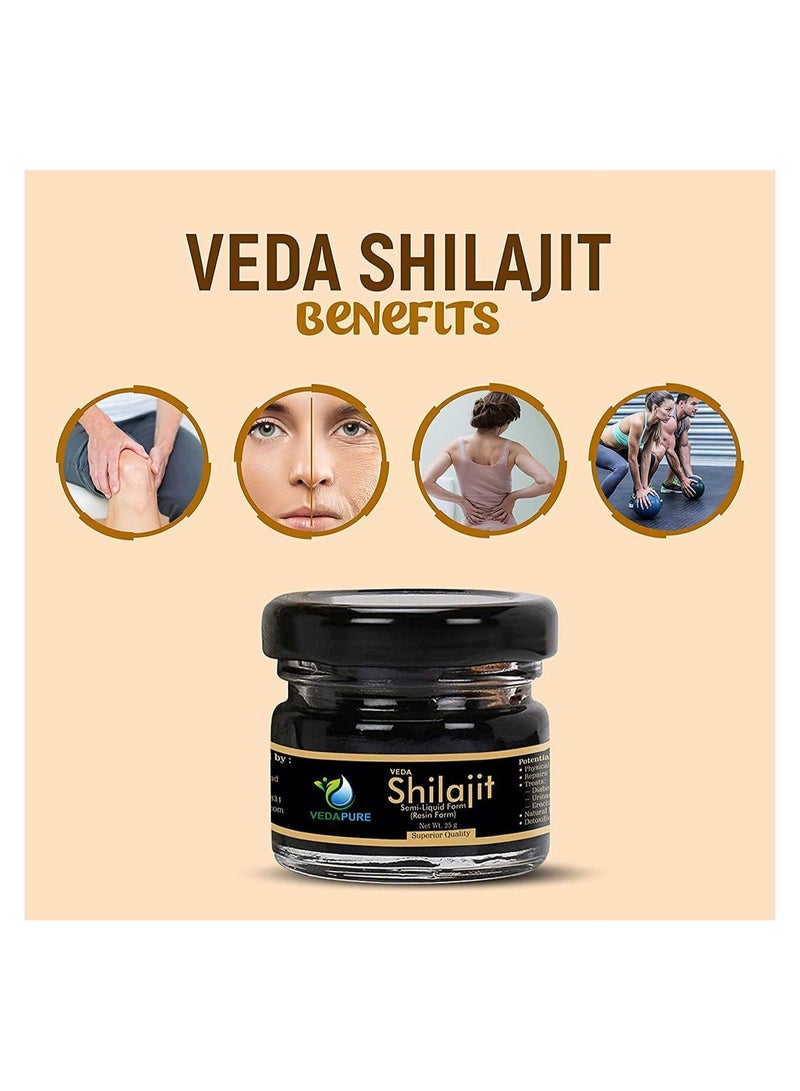 فيدا بيور مجموعة كومبو من فيدابور شيلاجيت راتنج 25 جرام وكيتو سليم 60 كبسولة - Image 3