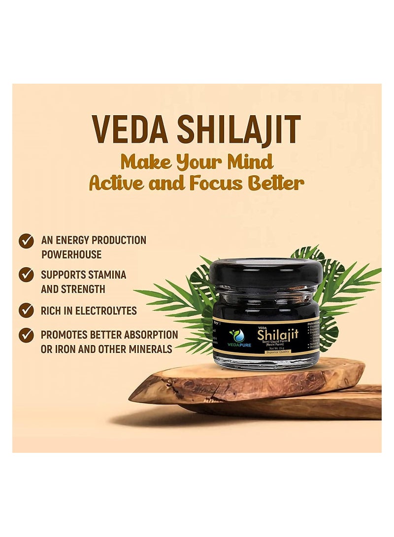 فيدا بيور مجموعة كومبو من فيدابور شيلاجيت راتنج 25 جرام وكيتو سليم 60 كبسولة - Image 2