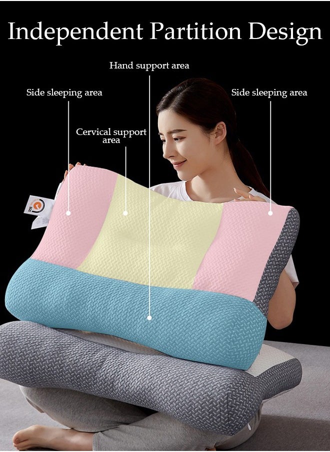 DUNISO 1PCS Super Comfort Ergonomic Pillow for Neck Head and Shoulder Pain Relief Contour Support Pillows for Bed Sleeping Orthopedic Cervical Spine Stretch Pillow for Side Back Stomach Sleeper  - Image 2
