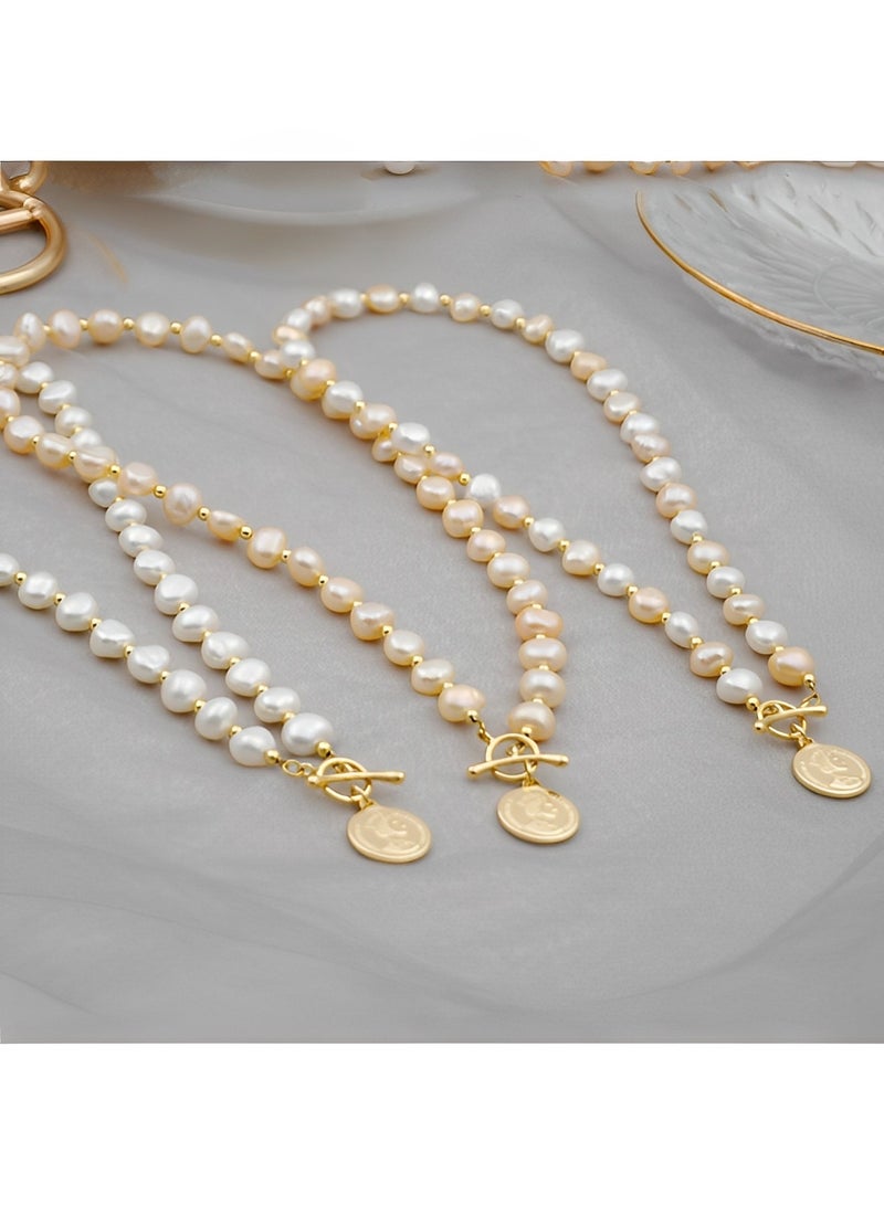 REOCLE Women's Pearl Necklaces Vintage Faux Pearl Choker Necklaces with Dainty Toggle Clasp Simple Pearl Jewelry for Girls as Wedding & Birthday & Bridesmaid Gifts  - Image 4