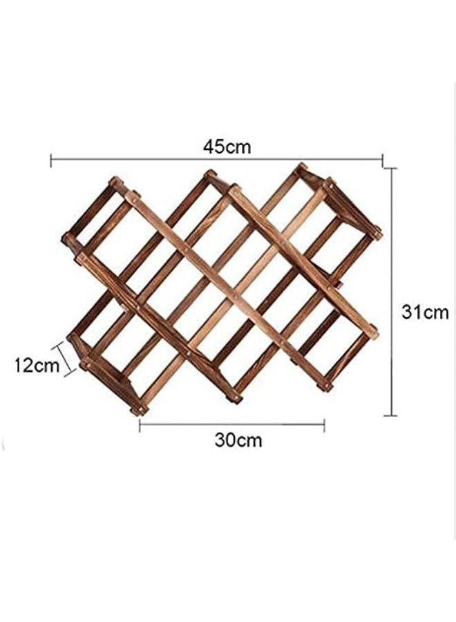 HOME TASTE رفوف تخزين النبيذ الخشبية للطاولة، رفوف نبيذ خشبية قابلة للتكديس لـ 10 زجاجات، رف عرض نبيذ قائم بذاته قابل للطي للطاولة للمطبخ المنزلي وخزائن البار - Image 2