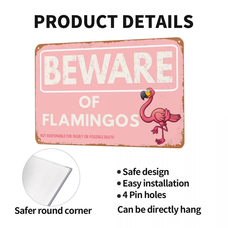 WSTKJW Vintage Flamingo Metal Sign - Image 4