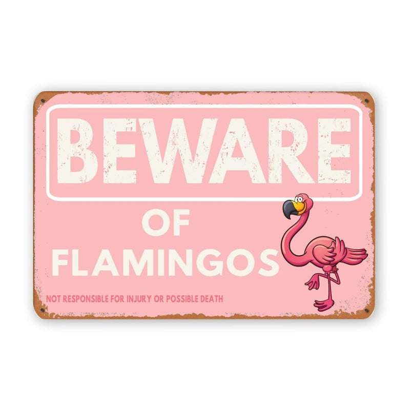 WSTKJW Vintage Flamingo Metal Sign - Image 1